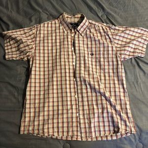 Men’s Fred Perry LARGE Button Down SHORT sleeve